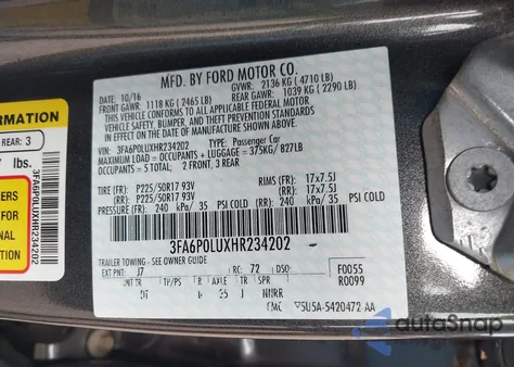 2017 Ford Fusion Hybrid Se из США, поврежденный, VIN 3FA6P0LUXHR234202